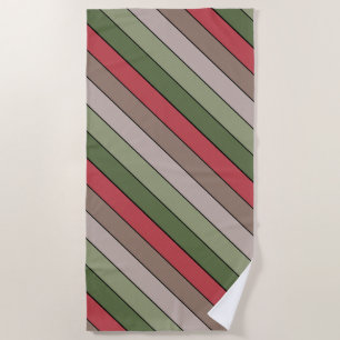 Pistachio Nut Muschel Green Red Brown Streifen Strandtuch