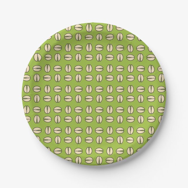 Pistachio Nut Seamless Pattern Pappteller (Vorderseite)