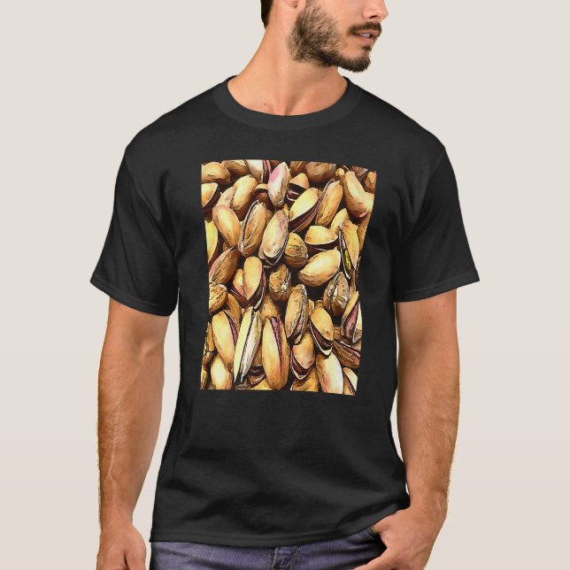 Pistachio Nuts Black Outline T-Shirt (Vorderseite)