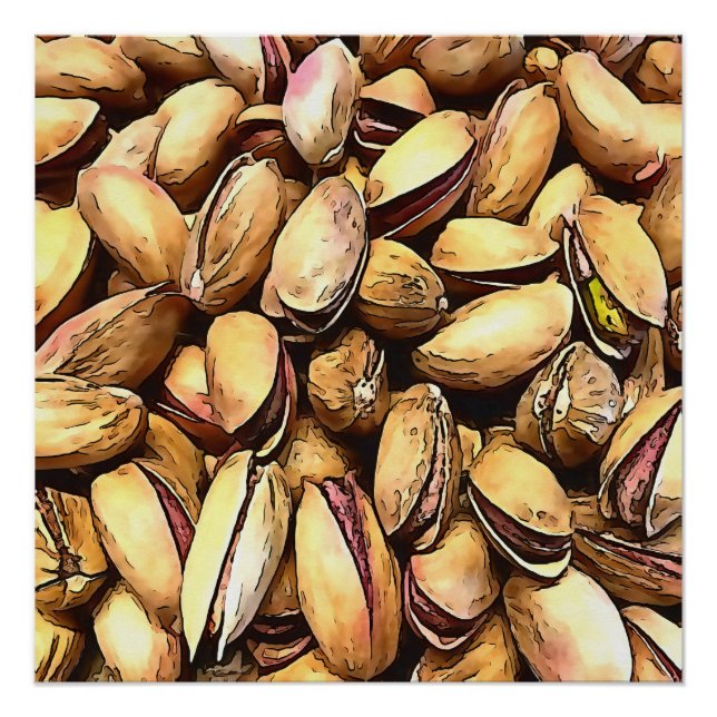 Pistachio Nuts Kontur Art Poster (Vorderseite)