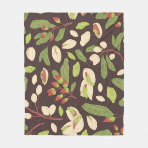 Pistachio Nuts: Schwarz Hand Gezeichnet Nahtlos. Fleecedecke