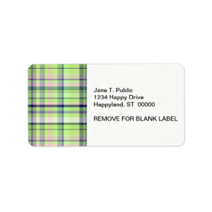 Pistachio Pink Navy Welpe Madras Adressaufkleber