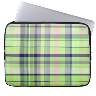 Pistachio Pink Navy Welpe Madras Laptopschutzhülle