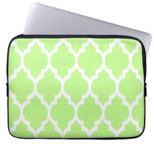 Pistachio White marokkanische Quatrefolienmuster # Laptopschutzhülle
