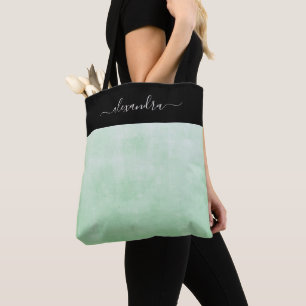 Pistazie Schwarzes rustikales elegantes personalis Tasche