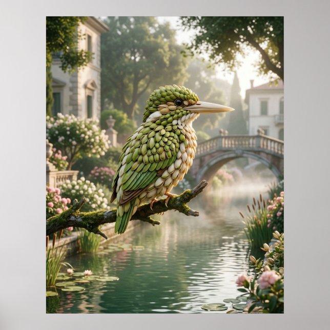 Pistazien-Eisvogel-Kanal Poster (Vorne)
