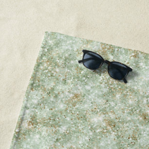 Pistazien-Grün Glitzerndes Kunstglitter Geburtstag Strandtuch