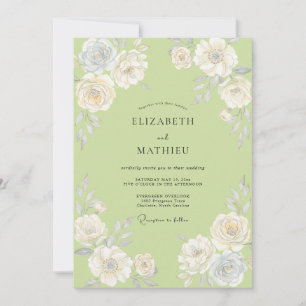 Pistazien-Rosen-Hochzeit Einladung