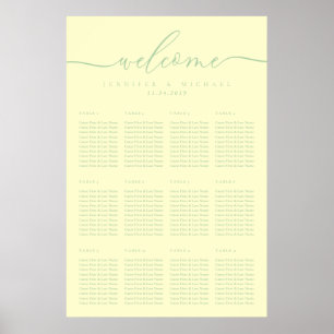 Pistazien-Schrift Willkommen Hochzeitstisch Sitzor Poster