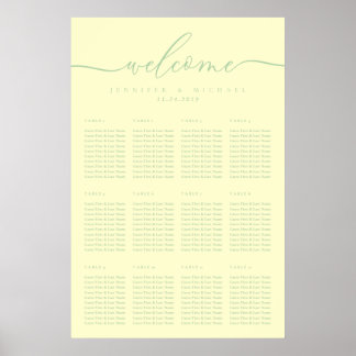 Pistazien-Schrift Willkommen Hochzeitstisch Sitzor Poster