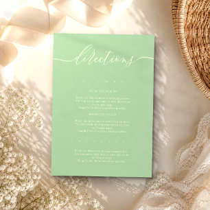Pistazien- und Creme-Einfache Hochzeitsanweisungen Begleitkarte