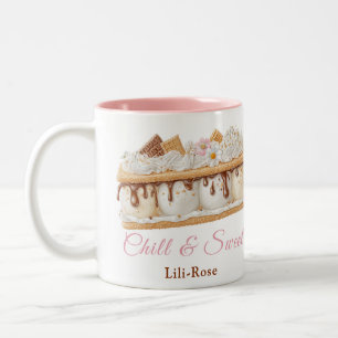 Pistazieneis-Sandwich-Tag Zweifarbige Tasse