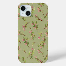 Pistaziengrüne verstreute florale Wildblumen