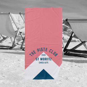 Piste Club Pink Blue Peak Custom Winter Ski Strandtuch