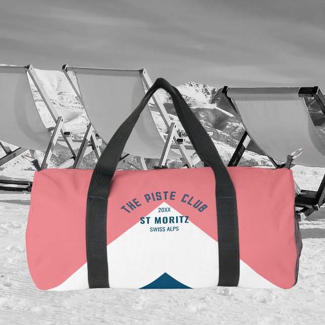 Piste Club Pink White Blue Peak Monogram Ski Duffle Bag (Von Creator hochgeladen)