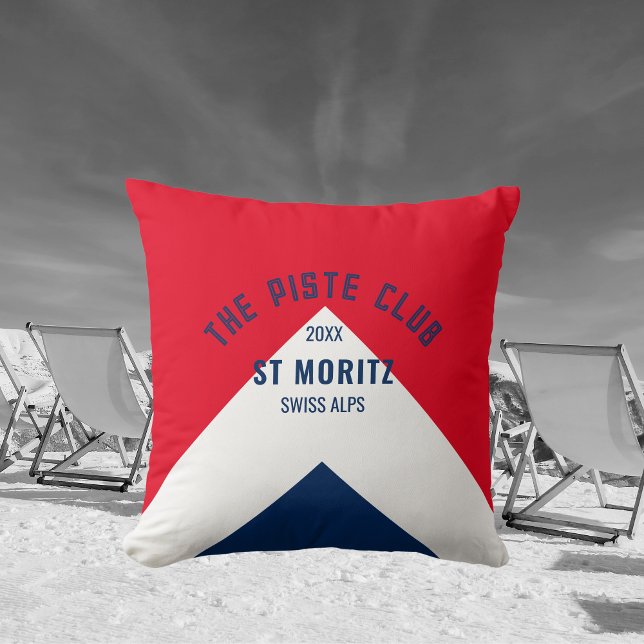 Piste Club Red Navy Custom Winter Ski Kissen (Von Creator hochgeladen)