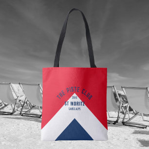 Piste Club Rote weiße Marine Spitze Custom Ski Tasche