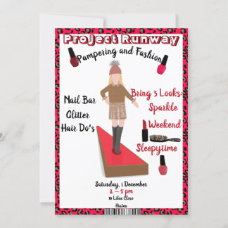 Piste und Model Catwalk Party Einladung