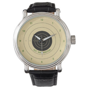 Pistolen-Ziel personalisiert Armbanduhr