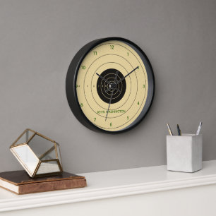 Pistolen-Ziel-personalisierte Wand-Uhr Uhr