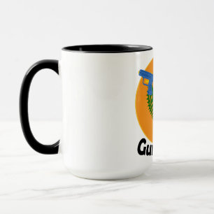 Pistolenheld-Kaktus-Design - Schwarz 15 oz Kombi-T Tasse
