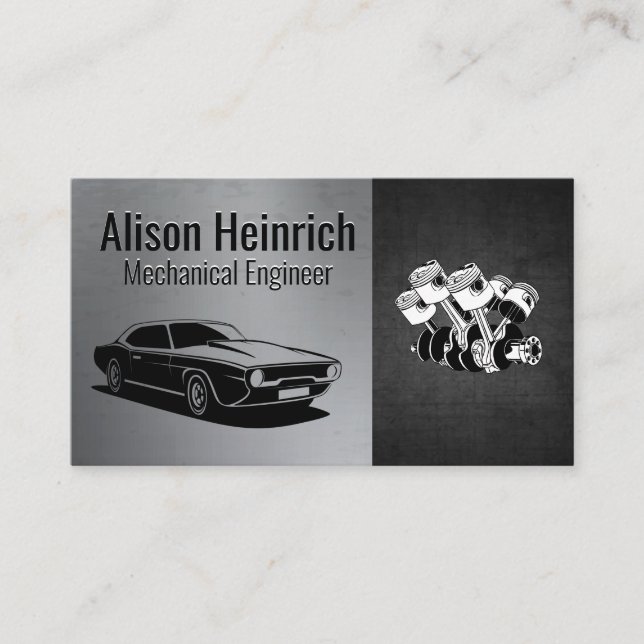 Piston Car Motor | Auto Shop Visitenkarte (Vorderseite)