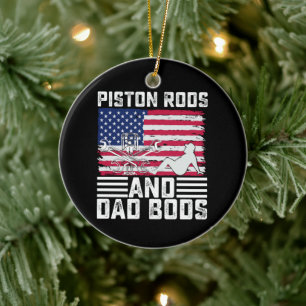 Pistonstangen und Papa-Bodies Mechaniker USA 4. Ju Keramik Ornament