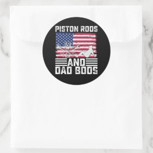 Pistonstangen und Papa-Bodies Mechaniker USA 4. Ju Runder Aufkleber