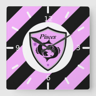 Pisus-Symbol Quadratische Wanduhr