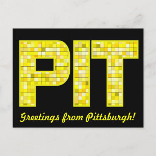 PIT Black and Gold Postcard aus Hartglas Postkarte