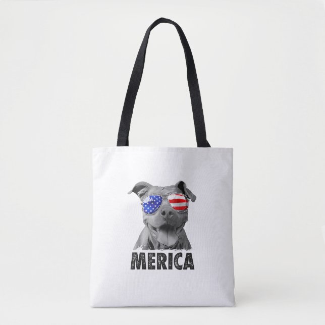 Pit Bull 4. Juli Merica Men American Flag Sung Tasche (Vorderseite)