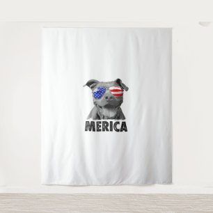 Pit Bull 4. Juli Merica Men American Flag Sung Wandteppich