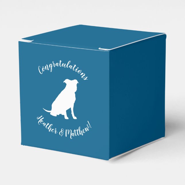 Pit Bull Babydusche Hund Pitbull Blue Boy Geschenkschachtel (Vorderseite)