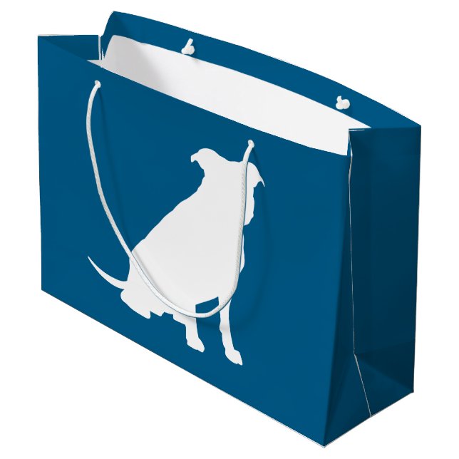 Pit Bull Babydusche Hund Pitbull Blue Boy Große Geschenktüte (Rückseite Schrägansicht)