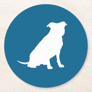 Pit Bull Babydusche Hund Pitbull Blue Boy Runder Pappuntersetzer