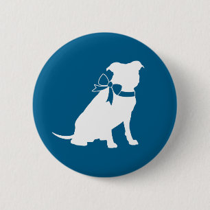 Pit Bull Babydusche Pitbull Dog Blue Boy Button