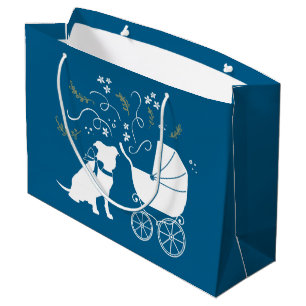 Pit Bull Babydusche Pitbull Dog Blue Boy Große Geschenktüte