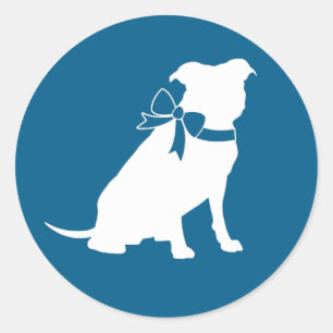 Pit Bull Babydusche Pitbull Dog Blue Boy Runder Aufkleber