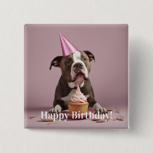 Pit Bull Birthday Celebration Button