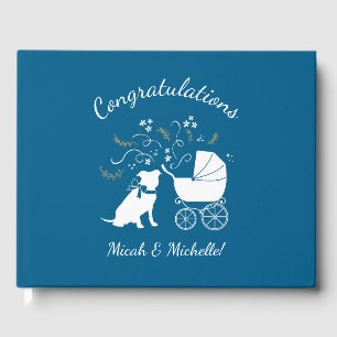 Pit Bull Dog Baby Dusche Blue Boy Pitbull Gästebuch