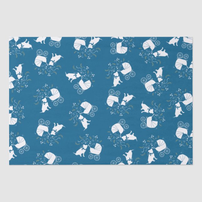 Pit Bull Dog Baby Dusche Blue Boy Pitbull Seidenpapier (Vorderseite)