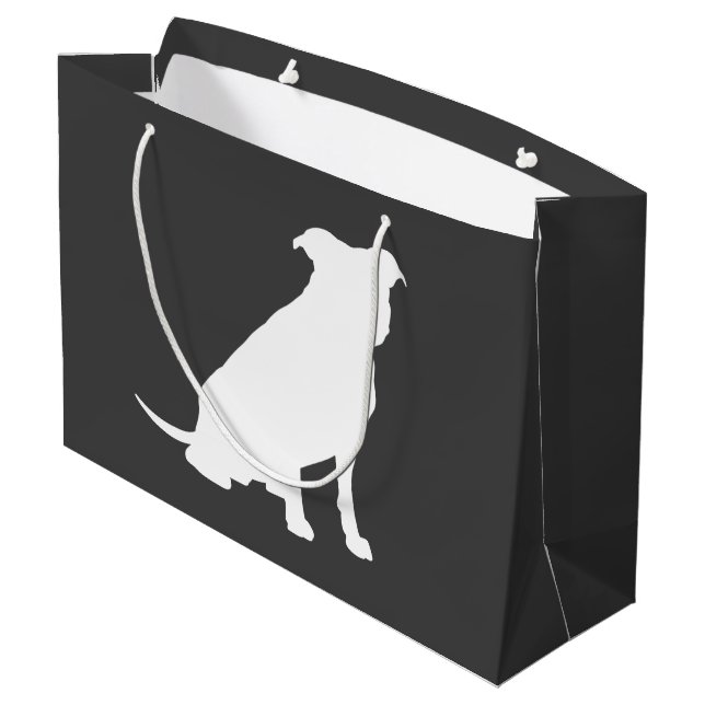 Pit Bull Dog Baby Duwer Gender neutral Große Geschenktüte (Rückseite Schrägansicht)