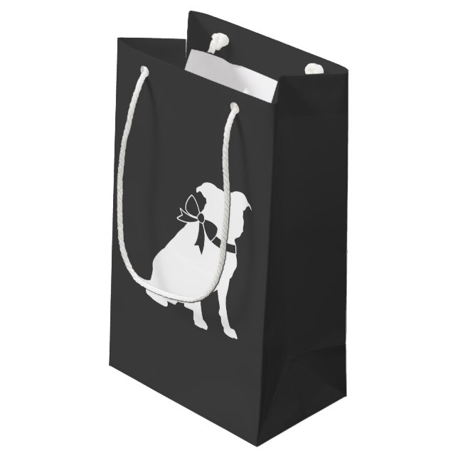 Pit Bull Dog Baby Duwer Gender neutral Kleine Geschenktüte (Rückseite Schrägansicht)