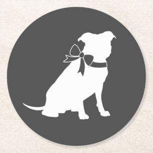 Pit Bull Dog Baby Duwer Gender neutral Runder Pappuntersetzer