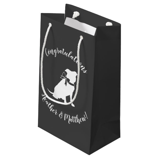 Pit Bull Dog Baby Pitbull Duschgeschlecht neutral Kleine Geschenktüte (Rückseite Schrägansicht)