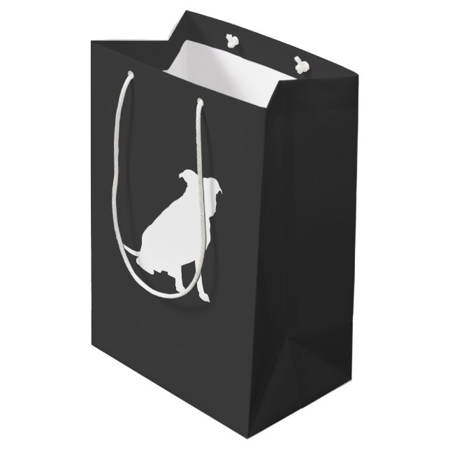 Pit Bull Dog Baby Pitbull Duschgeschlecht neutral Mittlere Geschenktüte (Rückseite Schrägansicht)