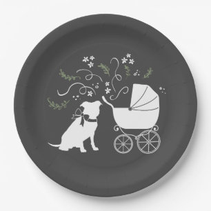 Pit Bull Dog Baby Pitbull Duschgeschlecht neutral Pappteller