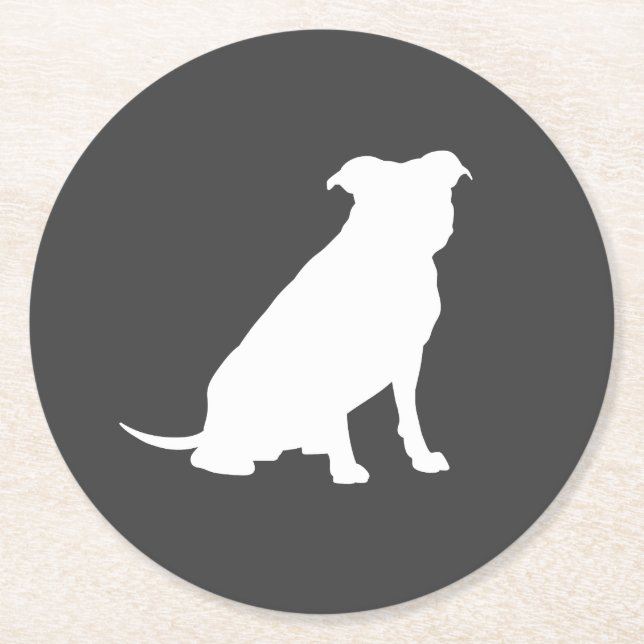 Pit Bull Dog Baby Pitbull Duschgeschlecht neutral Runder Pappuntersetzer (Vorderseite)