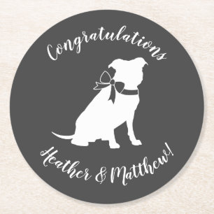 Pit Bull Dog Baby Pitbull Duschgeschlecht neutral Runder Pappuntersetzer
