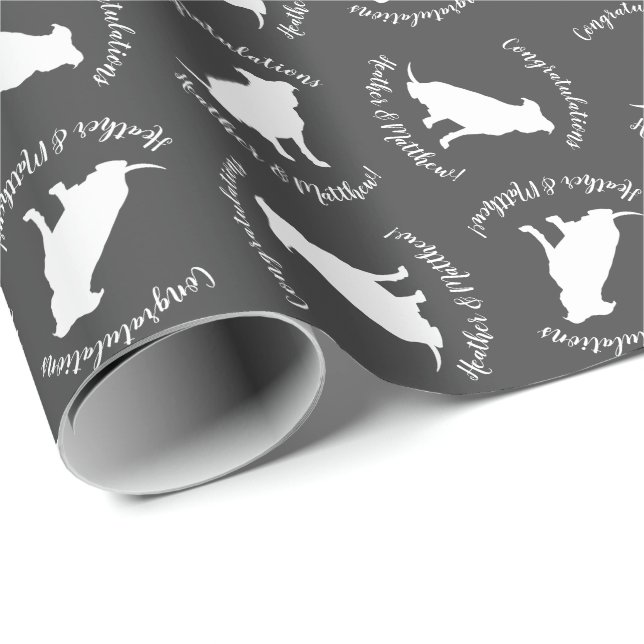 Pit Bull Dog Babydusche Geschlecht Neutral Pitbull Geschenkpapier (Rolleneckpunkt)